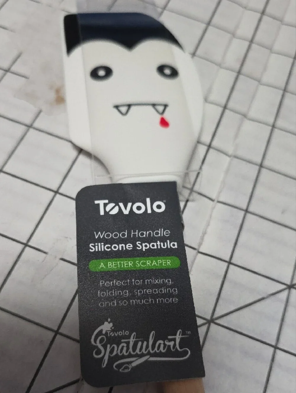 Tovolo Vampire Silicone Spatula W Wood Handle - White & Black, NIP,  Spatulart